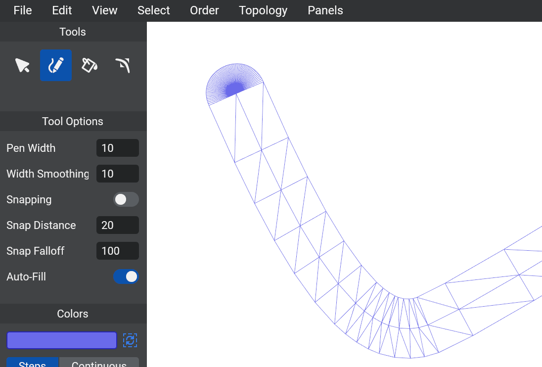 Wireframe Uniform Sampling Fewer Triangles