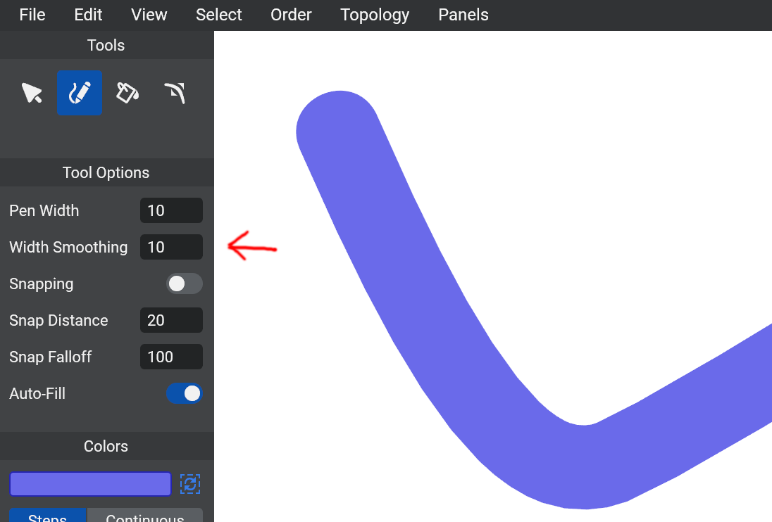 Width Smoothing Option